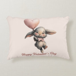 Heart Balloon Bunny for Valentines Accent Kussen