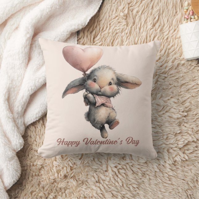 Heart Balloon Bunny for Valentines Kussen (Deken)