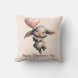 Heart Balloon Bunny for Valentines Kussen