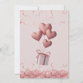 Heart Balloon Confetti Girl Birthday Kaart (Achterkant)
