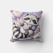 Heart Balloon Cookie Raccoon Valentijnse Kussen (Voorkant)