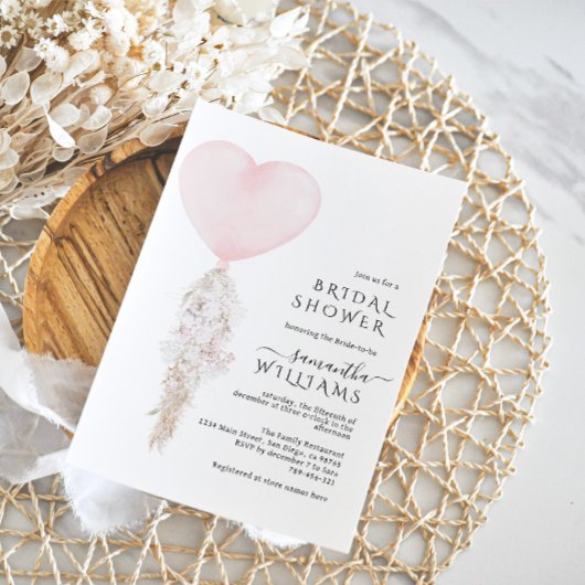 Heart Balloon minimalistisch modern Vrijgezellenfe Kaart