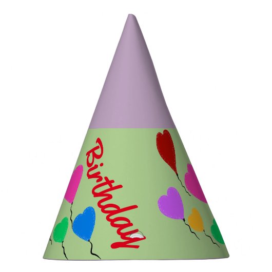 Heart Balloons Birthday Petten Feesthoedjes (Rechts)