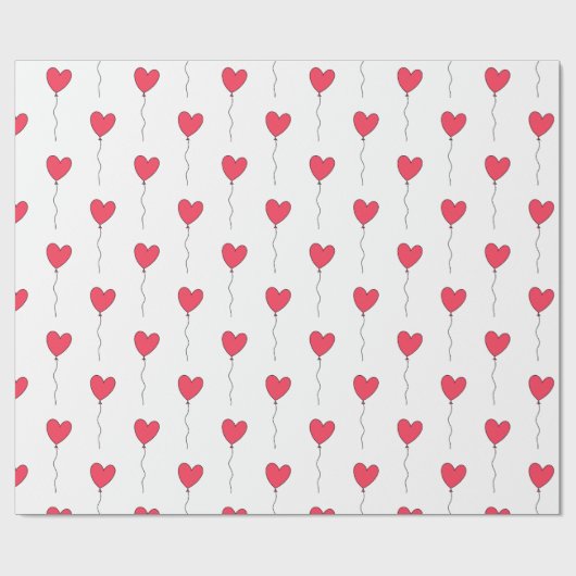 Heart Balloons Cadeaupapier (Vlak)