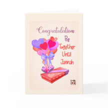 Heart Balloons Engagement Card