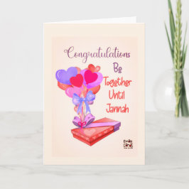 Heart Balloons Engagement Card Kaart