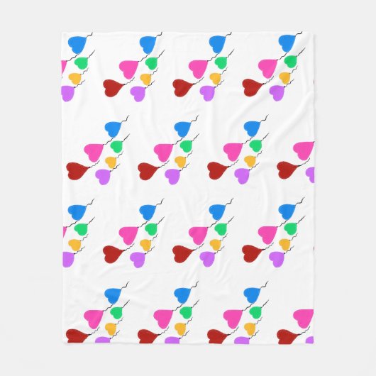 Heart Balloons Fleece Deken (Voorkant)