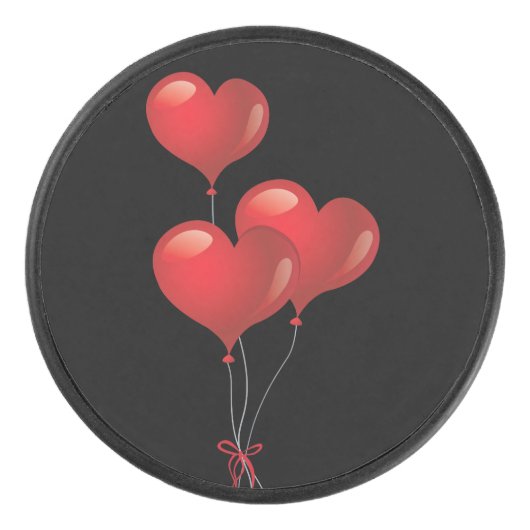 Heart Balloons Hockey Puck (Voorkant)
