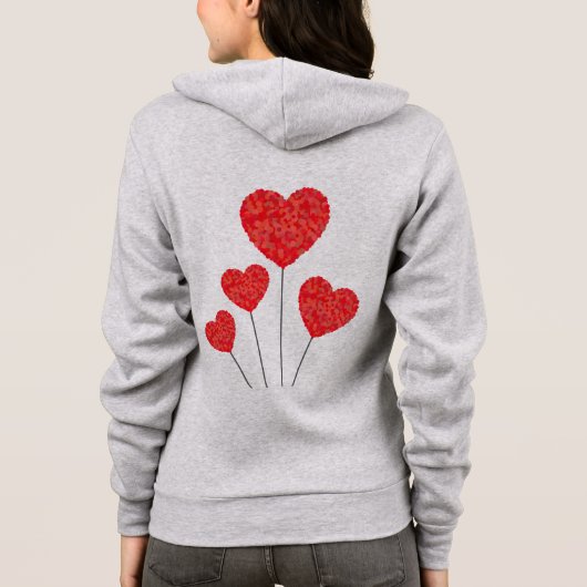 Heart Balloons Illustration Design Hoodie (Achterkant)