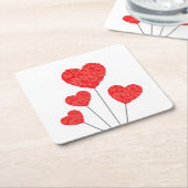 Heart Balloons Illustration Design Kartonnen Onderzetters (Schuin)