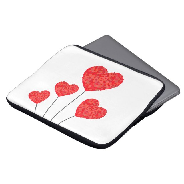 Heart Balloons Illustration Design Laptop Sleeve (Voorkant top)