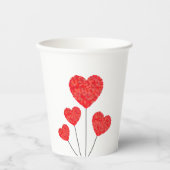 Heart Balloons Illustration Design Papieren Bekers (Voorkant)
