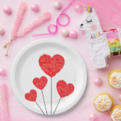 Heart Balloons Illustration Design Papieren Bordje (Feest)