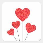 Heart Balloons Illustration Design Vierkante Sticker (Voorkant)