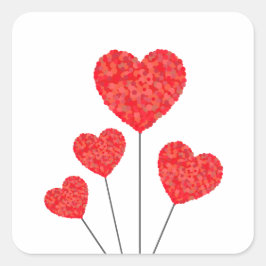 Heart Balloons Illustration Design Vierkante Sticker