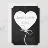 Heart Balloons op een Chalkboardbruiloft Kaart (Achterkant)