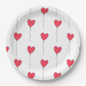 Heart Balloons Papieren Bordje (Voorkant)