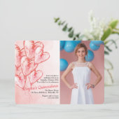 Heart Balloons Quinceañera Kaart (Staand voorkant)