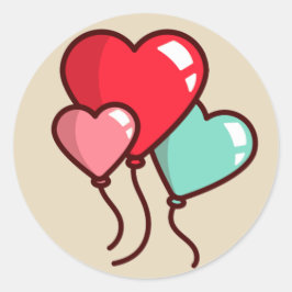 Heart Balloons Ronde Sticker