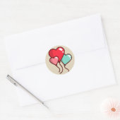 Heart Balloons Ronde Sticker (Envelop)