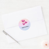 Heart Balloons, sjabloon voor alle gelegenheden, a Ronde Sticker (Envelop)