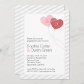 Heart Balloons Unieke Engagement Party Kaart (Voorkant / Achterkant)