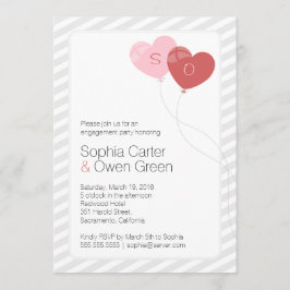 Heart Balloons Unieke Engagement Party Kaart