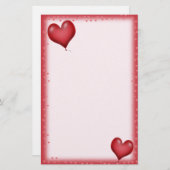 Heart Balloons vliegen Briefpapier (Voorkant / Achterkant)