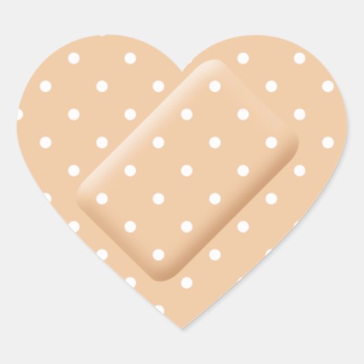Heart Bandage Cute Polkadot Neurse Medical krijg g Hart Sticker (Voorkant)