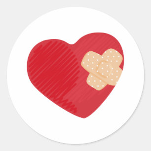 Heart Bandage Ronde Sticker