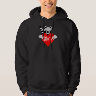 Heart Bandit Cute Raccoon Anniversary Valentine's  Hoodie