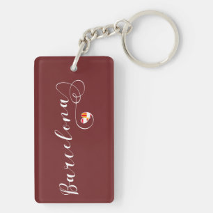 Heart Barcelona Keyring, Catelonia Sleutelhanger