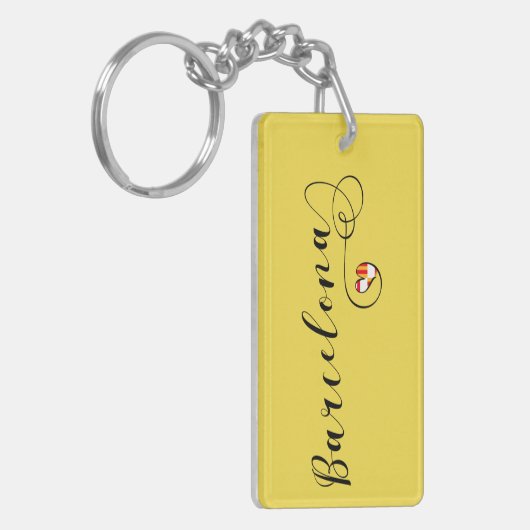Heart Barcelona Keyring, Catelonia Sleutelhanger (Voorkant Links)