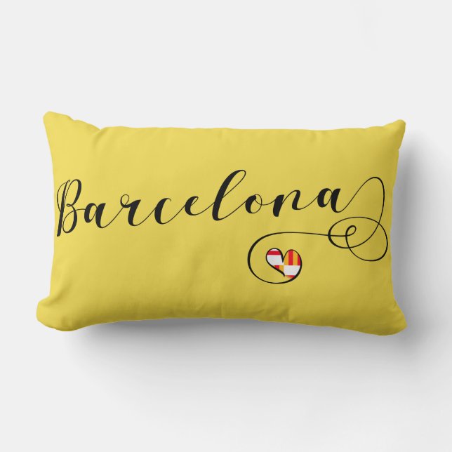 Heart Barcelona Pillow, Catalaans Kussen (Voorkant)