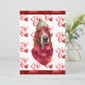 Heart Basset Hound Hondenliefhebber Valentijn Gift Feestdagenkaart (Staand voorkant)