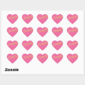 HEART BAT MITZVAH modern roze goud script SAMANTHA Hart Sticker (Vel)