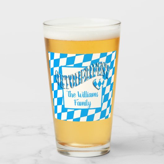 Heart Bayern Beiarian Flag Colors Oktoberfest Glas (Voorkant gevuld)