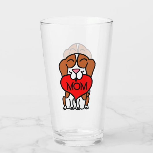 Heart Beagle mama Glas (Achterkant)