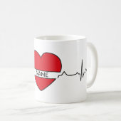 Heart Beat Basic Dark Classic Mok, 325 ml Koffiemok (Voorkant rechts)