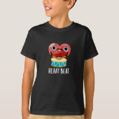 Heart Beat Funny Heart Drummer Pun Dark BG T-shirt (Voorkant)
