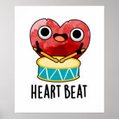 Heart Beat Funny Heart Drummer Pun Poster (Voorkant)