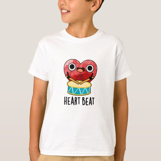 Heart Beat Funny Heart Drummer Pun T-shirt (Voorkant)