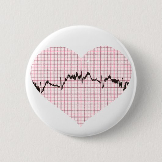Heart Beat III Ronde Button 5,7 Cm (Voorkant)