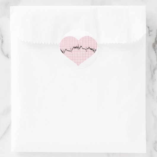 Heart Beat III Ronde Sticker (Tas)