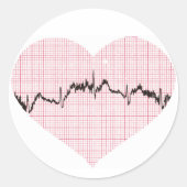 Heart Beat III Ronde Sticker (Voorkant)