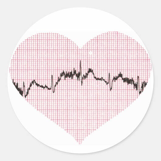 Heart Beat III Ronde Sticker (Voorkant)