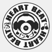 Heart_Beat Ronde Sticker (Voorkant)