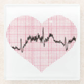 Heart Beat VII Glazen Onderzetter (Voorkant)