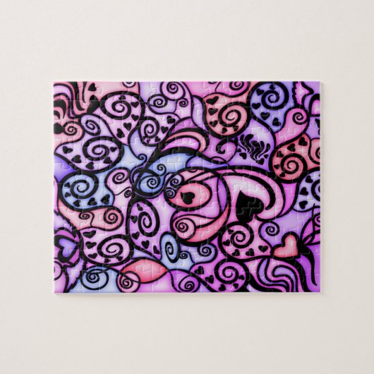 Heart Beats Singing, stijl Glas in lood Legpuzzel (Horizontaal)