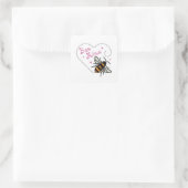 Heart Bee Mine Vierkante Sticker (Tas)